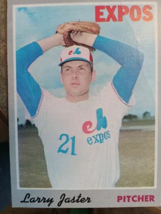 1970 T.C.G. LARRY JASTER MONTREAL EXPOS BASEBALL CARD# 124