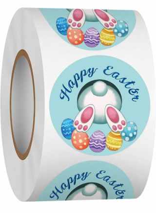 ↗️⭕NEW⭕(2) 1.5" HAPPY EASTER (BUNNY BUTT) STICKERS!!⭕