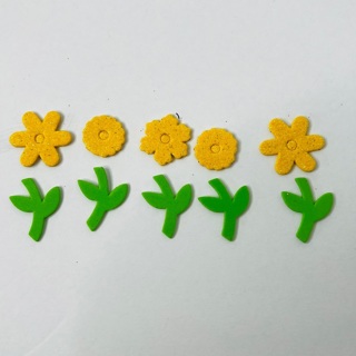 Yellow & Green Foam Peel & Stick Shapes 