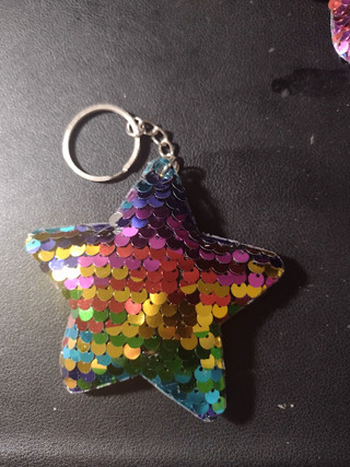 Sequin Star Keychain - Rainbow