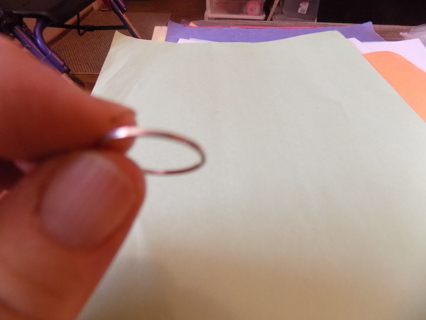 Silvertone very thin band plain ring size 4