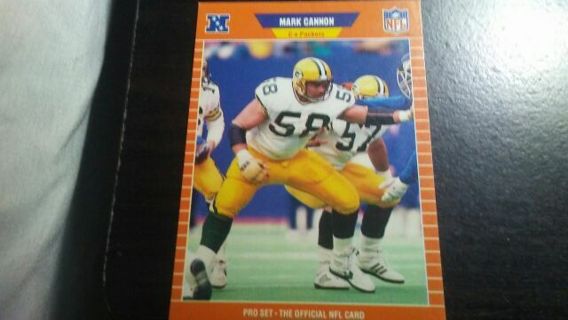 1989 NFL PRO SET MARK CANNON GREEN BAY PACKERS FOOTBALL CARD# 130
