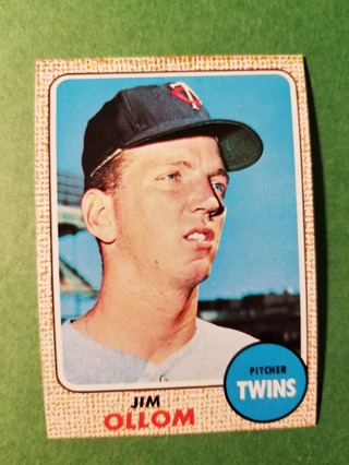 1968 - TOPPS EXMT - NRMT BASEBALL - CARD NO. 91 - JIM OLLOM - TWINS