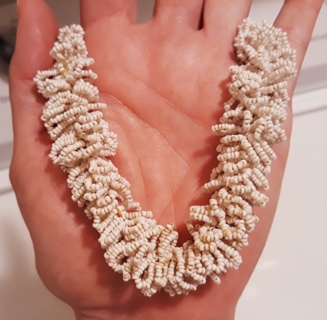 28" Necklace, White Beads