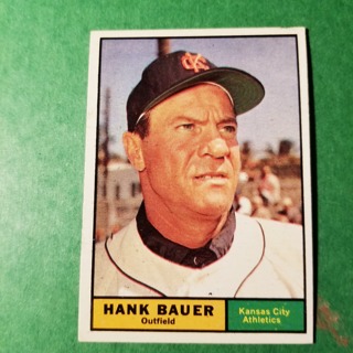 1961 - TOPPS BASEBALL CARD NO. 398 - HANK BAUER - A'S