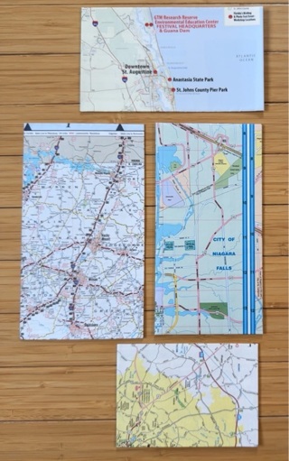 4 Envelopes recycled Map pages 