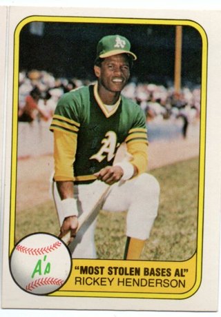 1981 Fleer Rickey Henderson 2nd Year #351