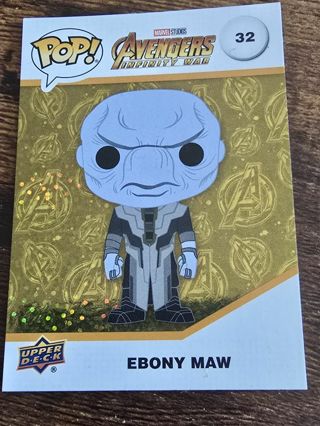 Upperdeck Funko Pop Ebony Maw gold Glitter card