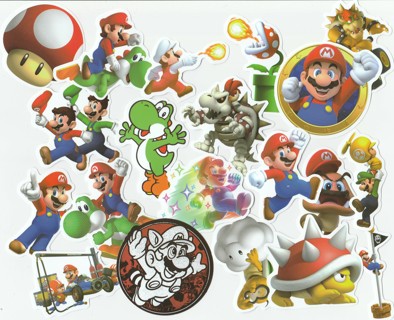 SUPER MARIO Sticker lot of 5