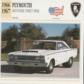 Classic Cars 6 x 6 inches Leaflet: 1966-1967 Plymouth Belvedere Street Hemi