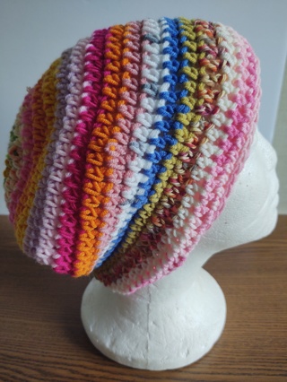 Hand Crocheted Cotton Slouch Hat 