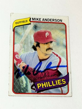 Autographed Signed 1980 Topps Mike Anderson Philllies Baseball Card #317