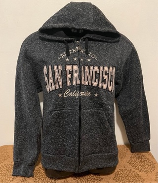 San Francisco Speckeled Grey Zip Hoody Size Small