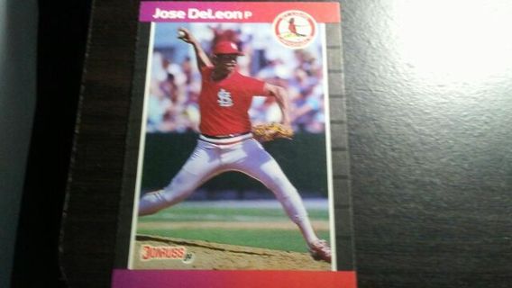 1989 DONRUSS JOSE DELEON ST. LOUIS CARDINALS BASEBALL CARD# 437