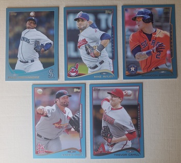 5 different Topps Walmart Blue Parallels - 2013 & 2014 - All Listed