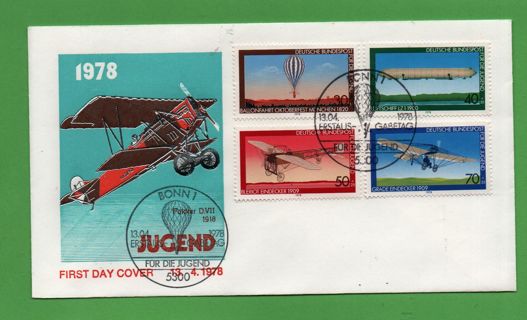 FDC Germany semipostal issue on aviation vehicles 1978 13th of April 1978