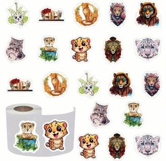 ➡️NEW⭕(10) 1" CHEETAH STICKERS!!⭕ANIMAL (SET 2 of 2) CAT