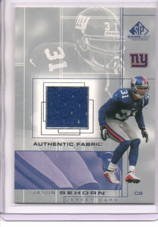 2001 UD Jason Sehorn Giants Swatch