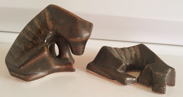 2 Vintage Dog Statues from Mazatlan