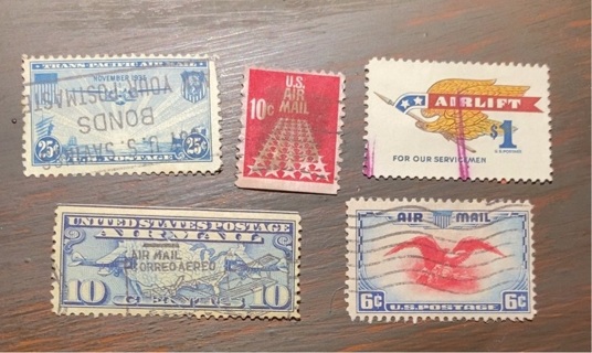 AMERICAN AIRMAIL / AIRLIFT VINTAGE STAMPS 