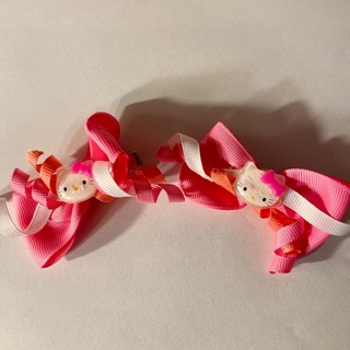 HELLO KITTY PINK HAIR BARRETTES 