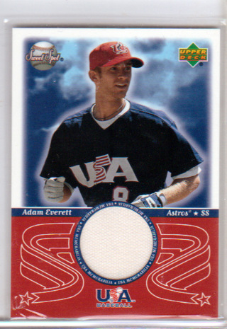 Adam Everett, 2002 Upper Deck Sweet Spot RELIC Baseball Card #USA-AE, Team USA, (L6)