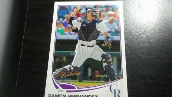 2013 TOPPS RAMON HERNANDEZ COLORADO ROCKIES BASEBALL CARD# 165