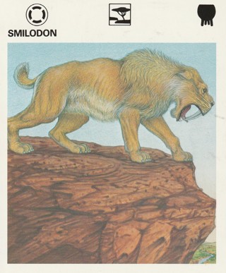 Vintage 1975 Leisure Books Animal Card crdgin5: SMILODON