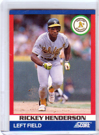 Rickey Henderson, 1991 Score Card #10, Oakland Athletics, Hall of Famer, (L3
