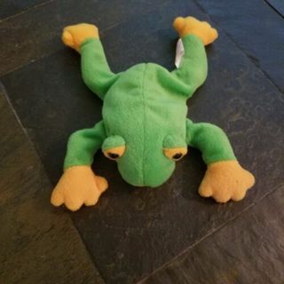 ty smoochy the frog beanie baby=6"