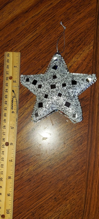 Mirrored Glitter Star Ornament