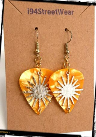 Sunshine Guitar Pick Earrings B-8