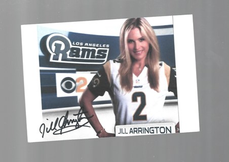 Jill Arrington Sports Commentator Autographed 3x5 index card Photo 