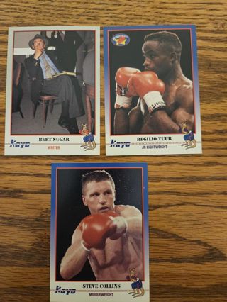 1991 KAYO Boxing trading cards.#75,#76,#77.