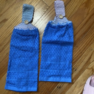 BN Pair of crochet Kitchen Towels.#T16