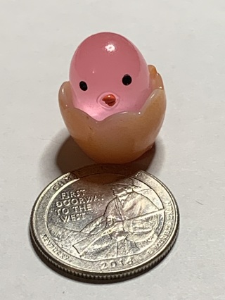 EGG SHELL CHICK~#21~DARK PINK~1 CHICK ONLY~GLOW IN THE DARK~FREE SHIPPING!