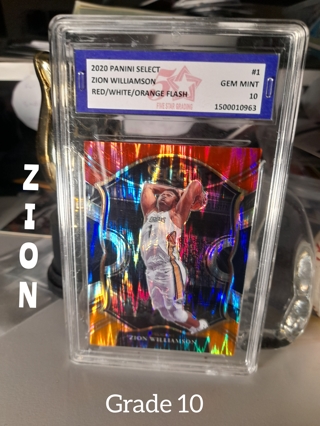 Zion Williamson Red/White/Orange Flash Grade 10 Select