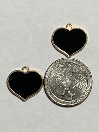 BLACK ENAMEL CHARMS~#6~SET OF 2~FREE SHIPPING!