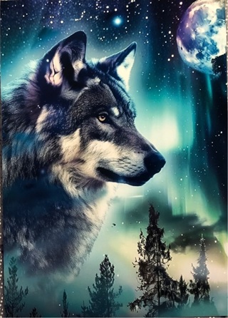 Aurora Wolf - 3 x 4” MAGNET - GIN ONLY