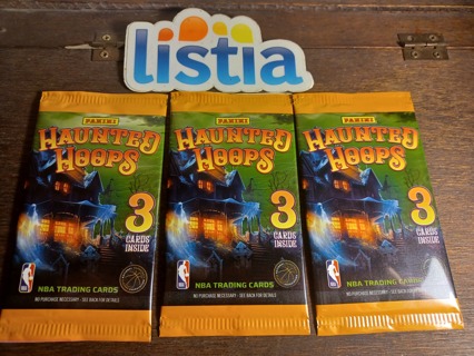 3 Packs 2024 Panini NBA Hoops Basketball Halloween Sealed Pack - Haunted Hoops GIN gets 4 packs!