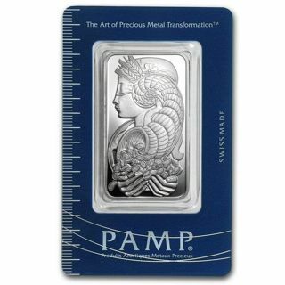 1 oz Silver Bar - PAMP Suisse - Fortuna - .999 Fine in Assay