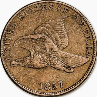 1857 1 Cent Flying Eagle, Very Short Mintage, Remarkable Little Wear, Insured, Refundable