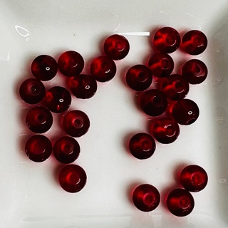 Red Round 8mm Glass Beads 