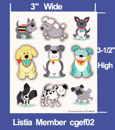FREE: 2 Mini Sheets Hot Diggity Dogs Stickers - 9 Stickers per Sheet