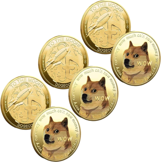 3PACK Dogecoin Commemorative Doge Coin Limited Edition Collectible Gold Tone Plated +Protective Case