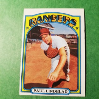 1972 - TOPPS BASEBALL CARD NO. 396 - PAUL LINDBLAD - RANGERS