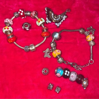 Italian Beads Bracelet Butterfly Pendant Glass 925 Pandora Bead