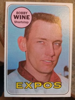 1969 TOPPS BOBBY WINE MONTREAL EXPOS BASEBALL CARD# 648