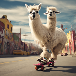 Two Headed Llama on Skates