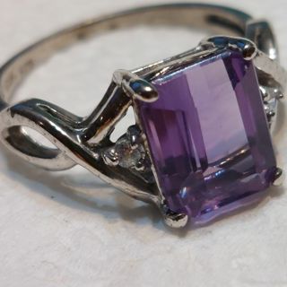 Sterling silver amethyst ring size 6